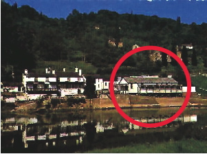 Symonds Yat, Herefordshire, in the 1960s. My uncle and aunt's 'stilt house' where I learned to read is the building in the circle