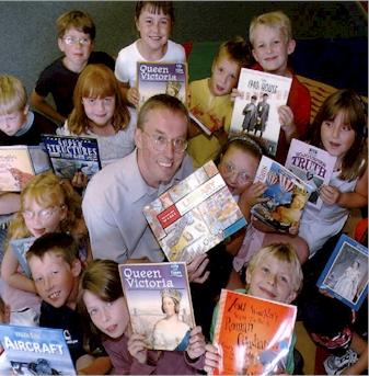 John Malam, photographed at Woodley Library, Reading, 2002