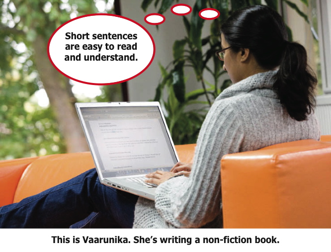 Vaarunika with laptop.